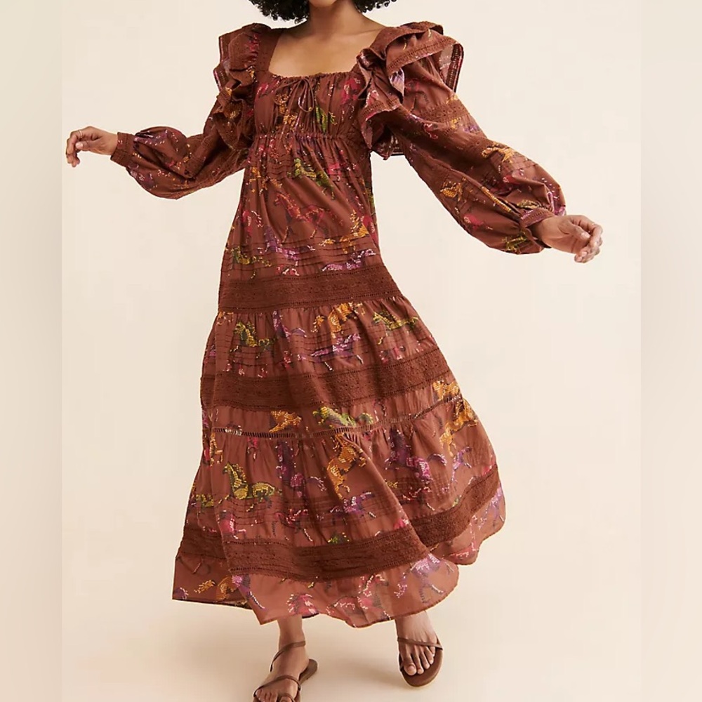 FARM Rio Dotted Horse Maxi Dress